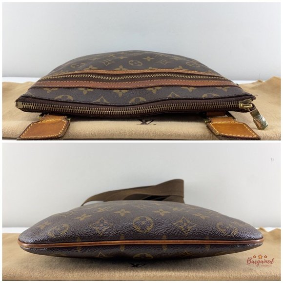 Authentic LOUIS VUITTON Brown Monogram Canvas Leather Bosphore Messenger Bag - Picture 7 of 13